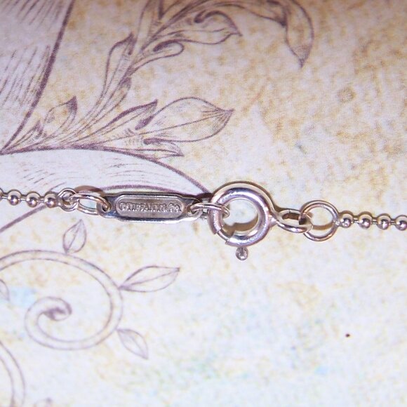 Tiffany & Co Sterling Silver 16" Bead Chain with Blue Enamel Key Pendant - Picture 8 of 9